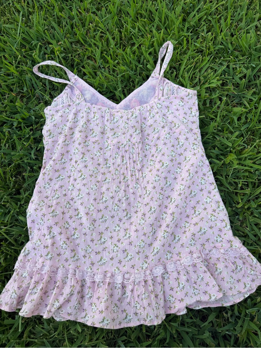 Vintage Nolita Pink Floral Embroidered Lace Boho Babydoll Tank Top Medium - Picture 8 of 8
